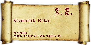 Kramarik Rita névjegykártya
