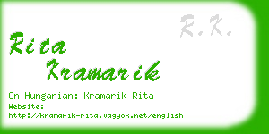 rita kramarik business card